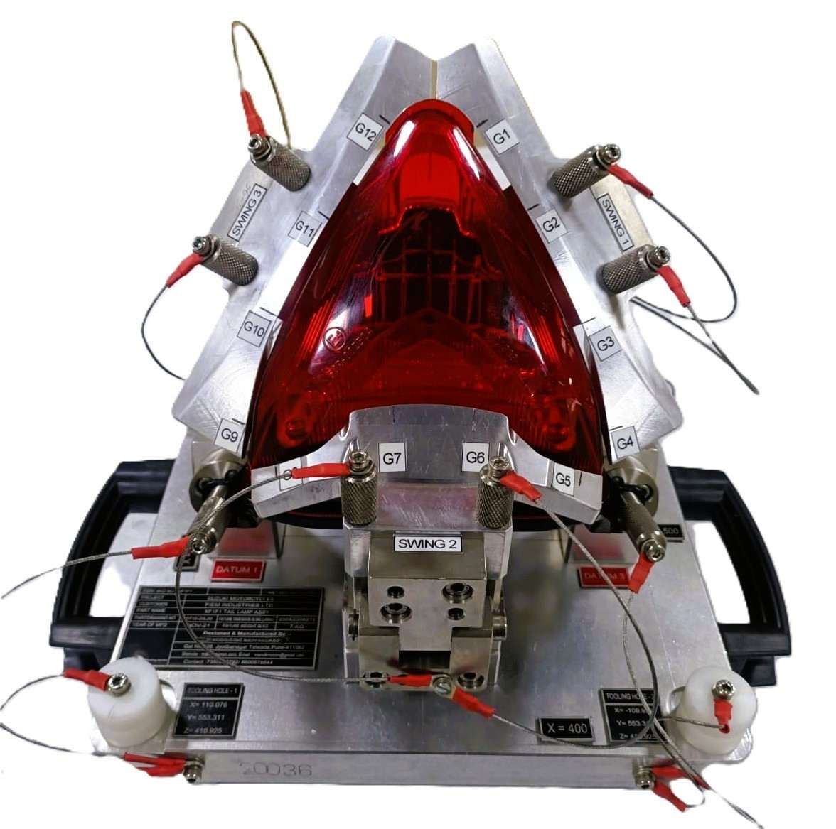 Automotive tail lamp checking fixture